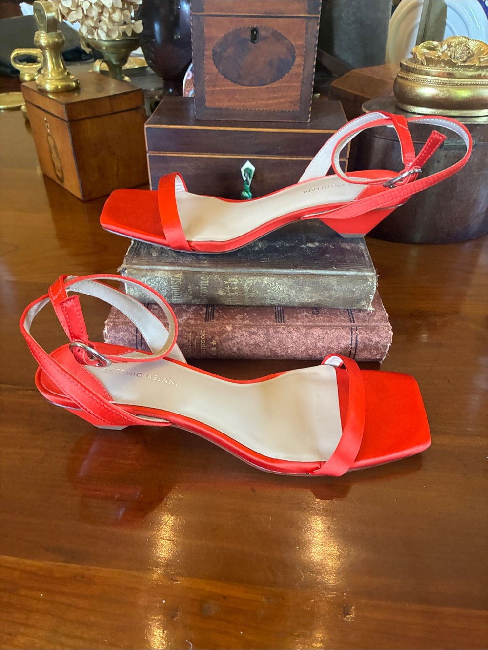 Antonio Melani Fina Satin Dress Sandals - Picture 5 of 9